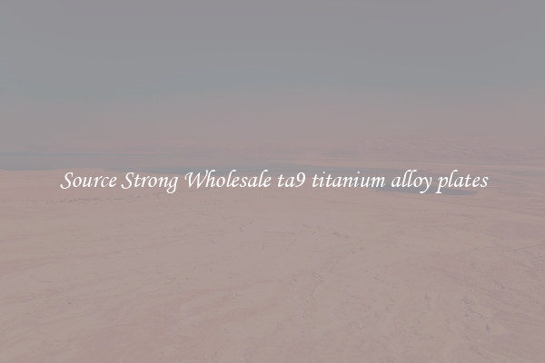 Source Strong Wholesale ta9 titanium alloy plates