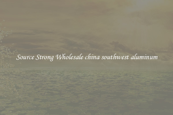 Source Strong Wholesale china southwest aluminum